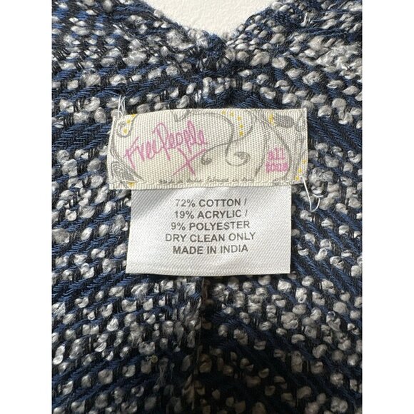 FREE PEOPLE All I Need Cozy Hooded Duster Lagenlook Boho Navy Blue Cardigan Soft - Picture 4 of 6